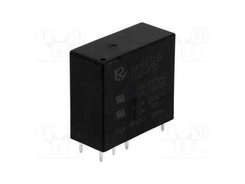 Relé: Eletromagnético, Dpdt, Ubobina: 12vdc, Icontactos Max: 5a