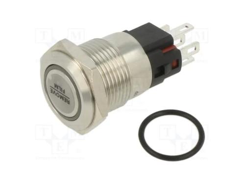 Interruptor: Antivandalismo, Pos: 2, Spdt, 0,5a/220vac, Ip40, Verde