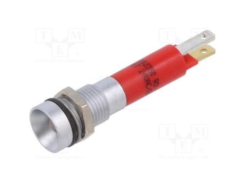Luz indicadora: LED, côncavo, vermelho, 24VDC, 24.