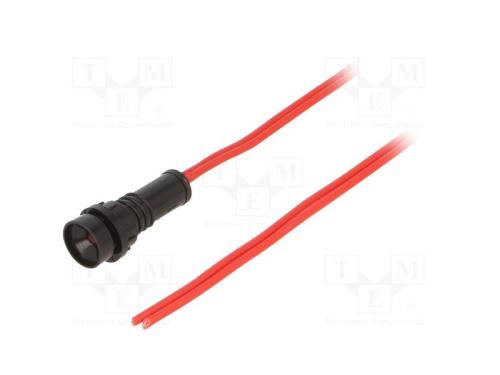 Luz indicadora: LED, convexa, vermelho, 230VAC, 1.