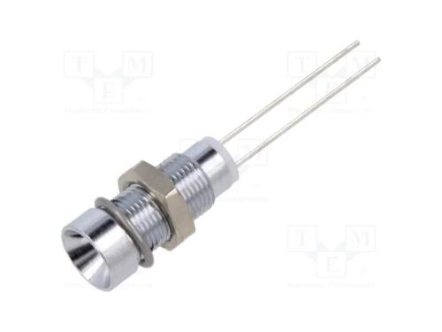 Luz indicadora: LED, côncavo, azul, 4,5VDC, 6mm, .
