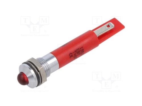 Luz indicadora: LED, convexa, vermelho, 230VAC, 8.