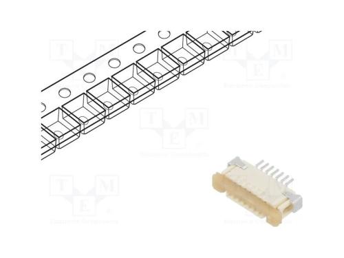 Conector: FFC/FPC, horizontais, PIN: 7, contactos.