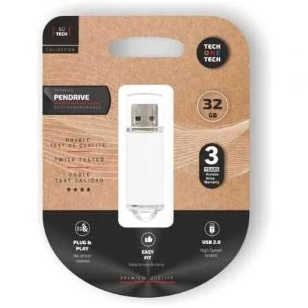 Pendrive 32gb Tech One Tech Basic Usb 2.0/ Blanco