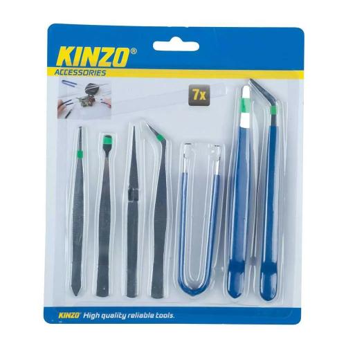 Pack de 7 Pinças de Precisão de Aço para Ferramen.