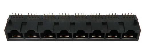 Base 8 X Rj45 Utp 50u"" (8p8c) para Pcb, Acodada