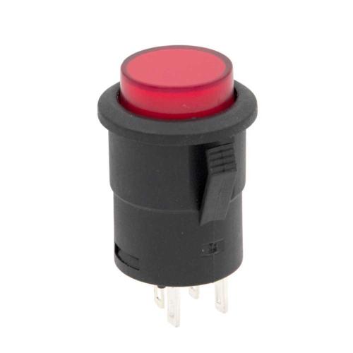 Interruptor Redondo de 15mm de Diámetro Con LED Rojo - Spst Off-On para Panel