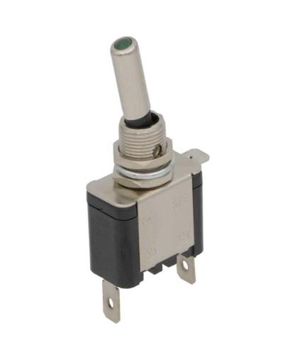 Interruptor 2p. a Palanca Con LED Verde, On-Off, 12v / 20a