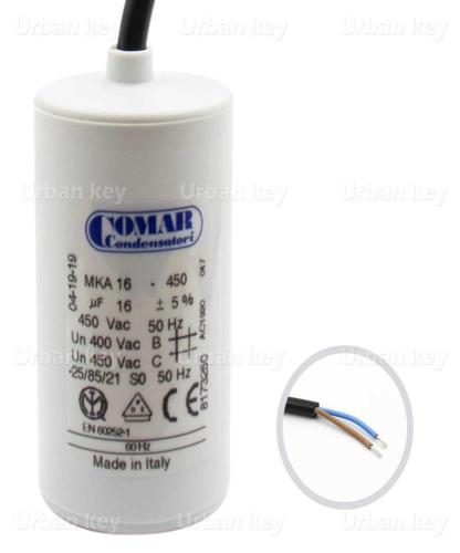 Condensador 16Uf 450V Mka Cabo