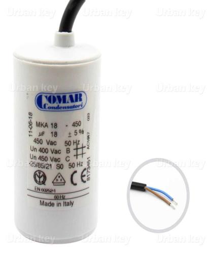 Condensador 18Uf 450V Mka Cabo