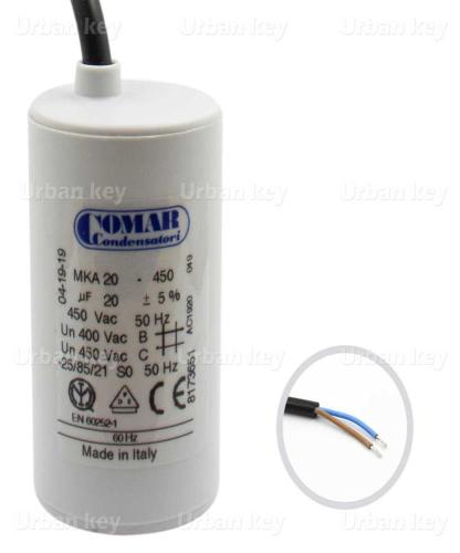 Condensador 20Uf 450V Mka Cabo