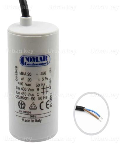 Condensador 20Uf 450V Mka Cabo