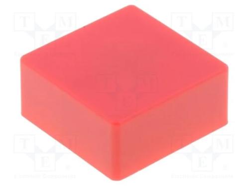 Tecla, apertado, 5,5mm, -25÷70C, quadrada, vermel.