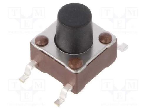 Microinterruptor TACT, SPST-NO, Pos: 2, 0,05A/24V.