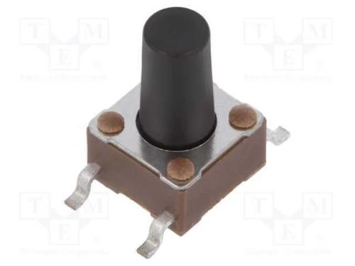 Microinterruptor TACT, SPST, Pos: 2, 0,05A/24VDC,.