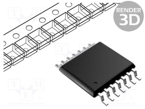 IC: digital, amort.,n&atilde;o invert&iacute;vel, Ch: 4, SMD, T.