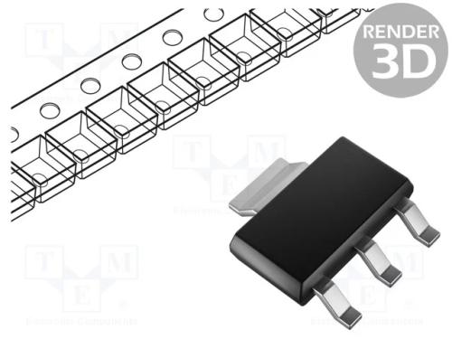Ic: Estabilizador de Tens&atilde;o; Ldo,Linear,N&atilde;o Regulado; 3,3v; 1a