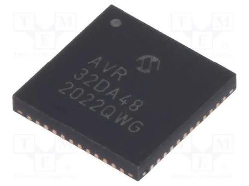 Ic: Microcontrolador Avr; Vqfn48; 1,8&divide;5,5vdc; Cmp: 3; Avr32; Avr-Da