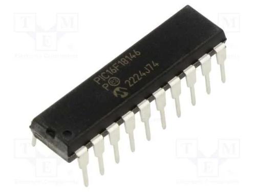 IC: microcontrolador PIC, 28kB, ADC,DAC,EUSART,I2.
