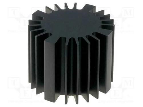 Dissipador de Cal; Led; Ø: 60mm; H: 50mm; Preta