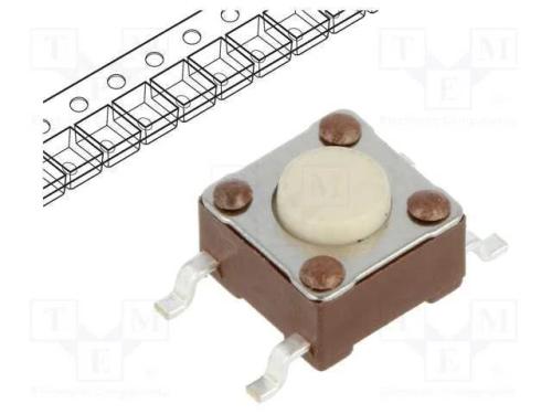 Microinterruptor TACT, SPST-NO, Pos: 2, 0,05A/24V.
