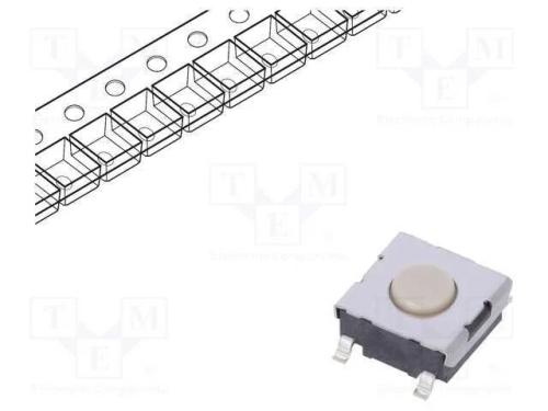Microinterruptor TACT, SPST-NO, Pos: 2, 0,05A/24V.