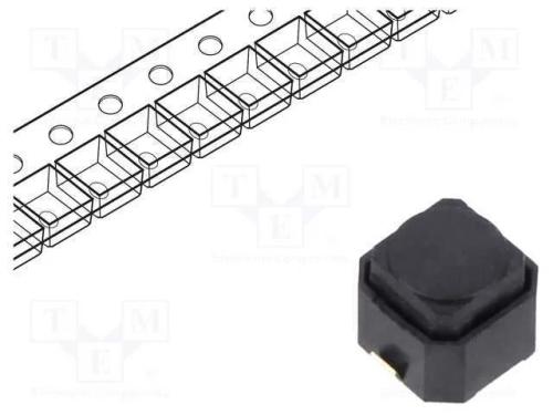 Microinterruptor TACT, SPST-NO, Pos: 2, 0,05A/16V.