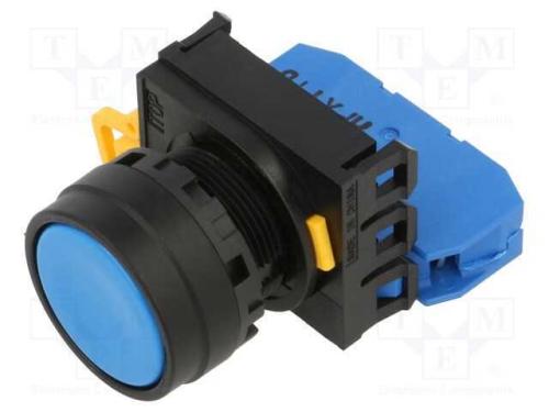 Interruptor: de Pressão; 22mm; Pos.Estáv: 1; No; Azul; Não Disp.