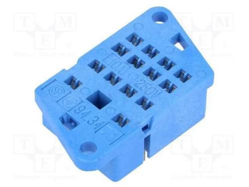 Base, PIN: 14, 10A, 250VAC, no painel, para solda.