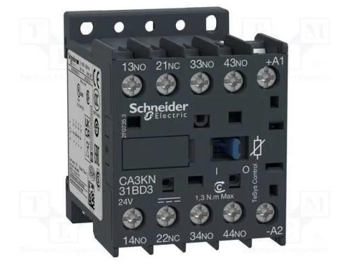 Contator: 4-De Polo; Nc + No X3; 24vdc; 10a; Tesys D; W: 45mm