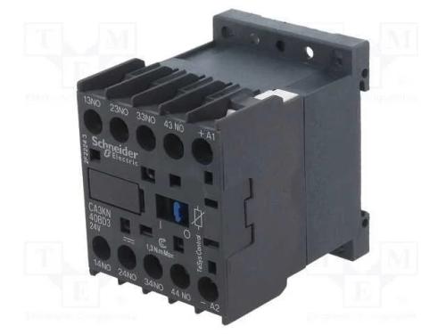 Contator: 4-De Polo; No X4; 24vdc; 10a; No Painel,Para Trilho Din