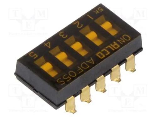 Interruptor: DIP-SWITCH, Quantidade de secções: 5.