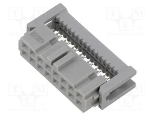 Ficha; Idc; Fêmea; Pin: 16; Idc; para Fita; 1,27mm; Dourado; 2,5a