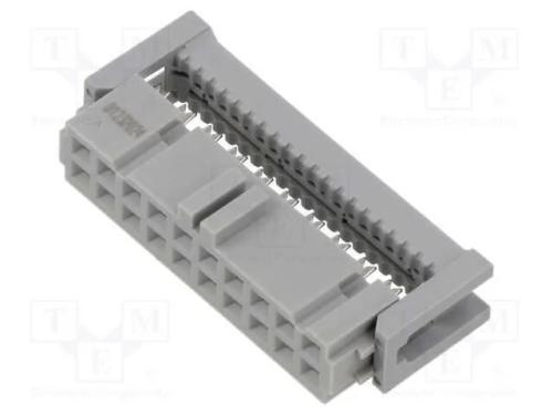 Ficha; Idc; Fêmea; Pin: 20; Idc; para Fita; 1,27mm; Dourado; 2,5a