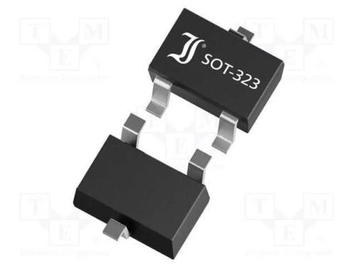 Transístor: PNP, bipolar, 45V, 0,5A, 200mW, SOT323