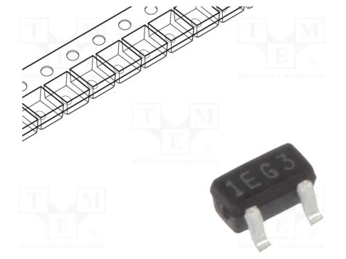 Trans&iacute;stor: NPN, bipolar, 45V, 100mA, 150mW, SOT5.