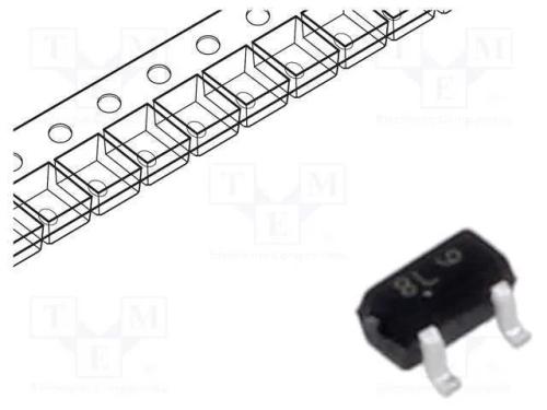 Transístor: NPN, bipolar, BRT, 50V, 0,1A, 0,2W, S.