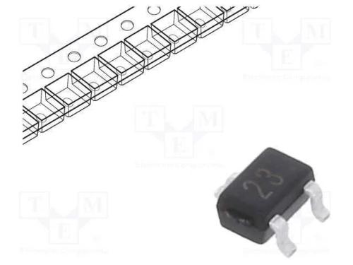 Transístor: NPN, bipolar, BRT, 50V, 0,1A, 0,2W, S.