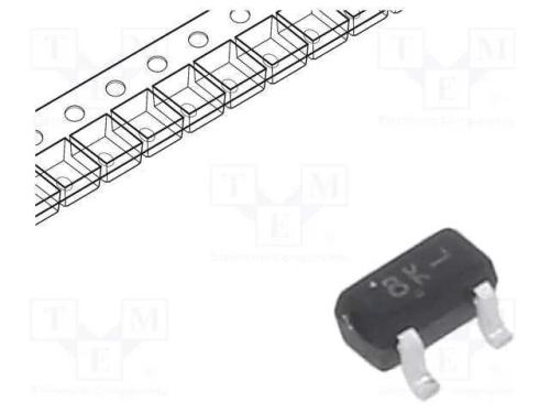 Transístor: NPN, bipolar, BRT, 50V, 0,1A, 0,2W, S.