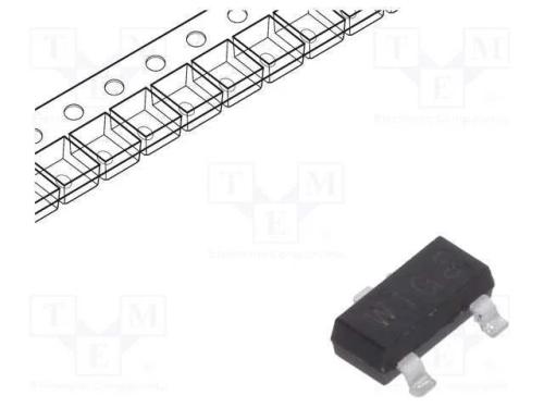 Transístor: NPN, bipolar, 80V, 0,5A, 250mW, SOT23.