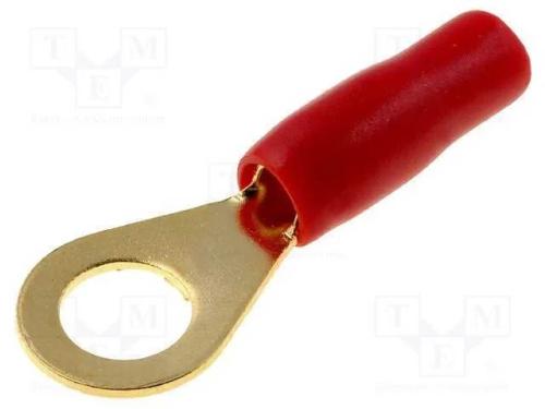 Conetor: de olhal, M8, 6mm2, dourado, isolada, ve.