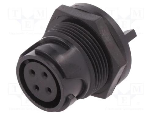 Conector: redondos, tomada, fêmea, PIN: 4, sem co.