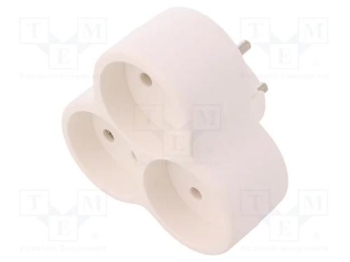 Conector: de alimentação, multiplicador, 2P, 250V.