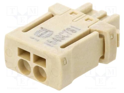 Ficha, Conector: Fio-Placa, Har-Flexicon, 2,54mm, Faixas: 2, 6a