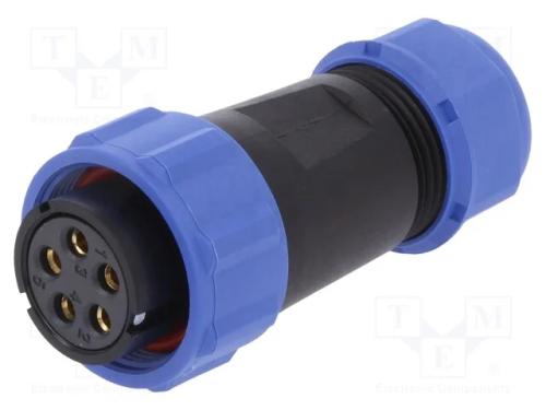 Ficha, SP21, fêmea, PIN: 5, IP68, 7÷12mm, 10A, te.