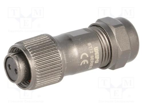 Ficha, ST12, fêmea, PIN: 2, IP67, 5÷8mm, 13A, sol.