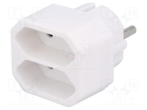 Conector: de alimentação, multiplicador, branca, .