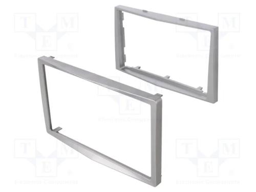 Moldura do rádio, Opel, 2 DIN, prateado claro