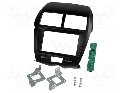 Moldura do rádio, Mitsubishi, 2 DIN, preta