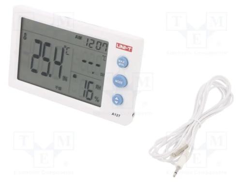 Termohigrómetro, Lcd, -10÷50c, 0÷99%Rh, Exat: +1c, 0,1c, 1%Rh